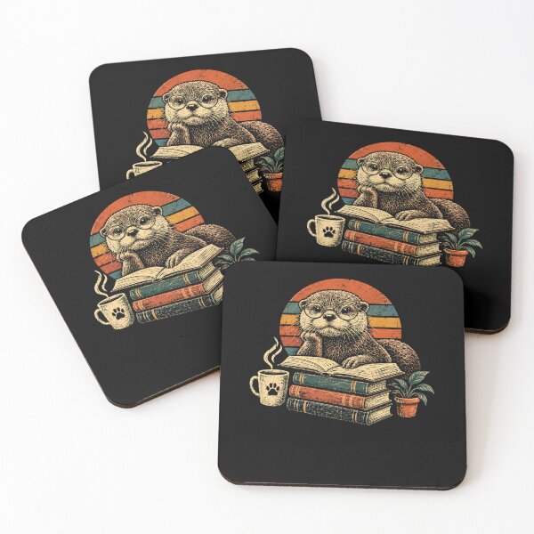 Item preview, Retro Vintage Otter Reading Books Cozy Animal designed and sold by Moizento.