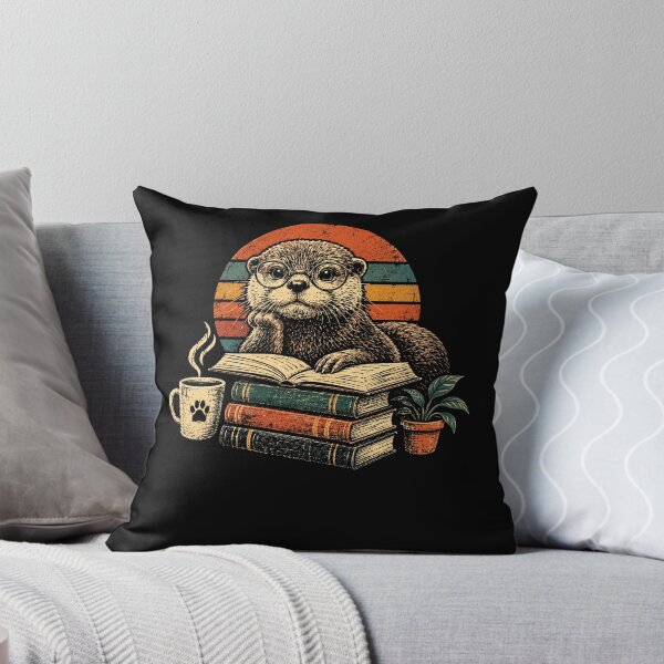 Item preview, Retro Vintage Otter Reading Books Cozy Animal designed and sold by Moizento.
