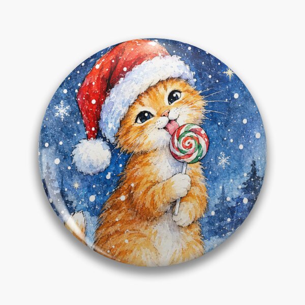 Item preview, Ginger Cat Licking Lollipop – Cute Watercolor Illustration designed and sold by mayatA-rt.