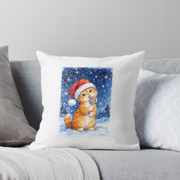 Item preview, Ginger Cat Licking Lollipop – Cute Watercolor Illustration designed and sold by mayatA-rt.