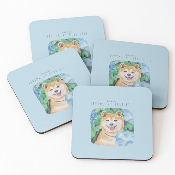 Item preview, Shiba Inu in Hydrangeas designed and sold by viviwildpaint.