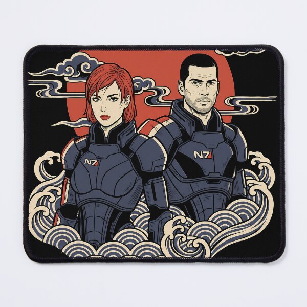 Item preview, Commander Shepard Mass Effect Ukiyo-e Gaming Graphic Tee designed and sold by Senpaiwaves.