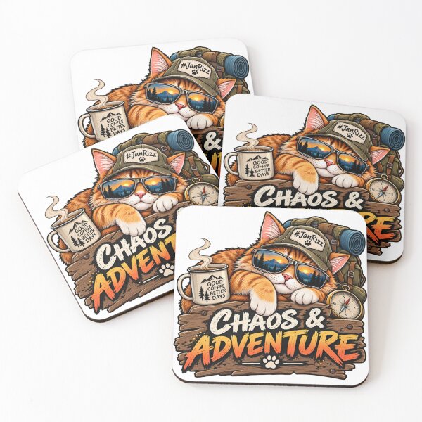 Item preview, Chaos & Adventure – Funny Camping Cat | Jan Rizz designed and sold by JanRizz.