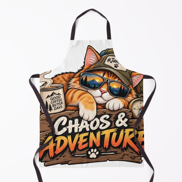 Item preview, Chaos & Adventure – Funny Camping Cat | Jan Rizz designed and sold by JanRizz.