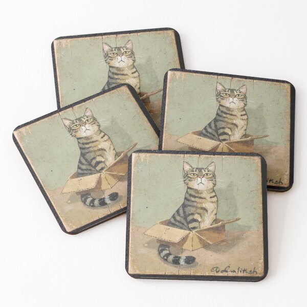 Item preview, Tabby Ruling From a Cardboard Box designed and sold by PictorialWhimsy.