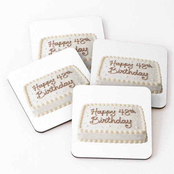 Item preview, Happy 48th birthday 48 cute adorable cake party vanilla white kawaii designed and sold by CheeseBlueprint.