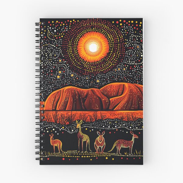 Item preview, Aboriginal Inspired Dot Art - Ayers Rock Uluru At Night designed and sold by GrinGalore.
