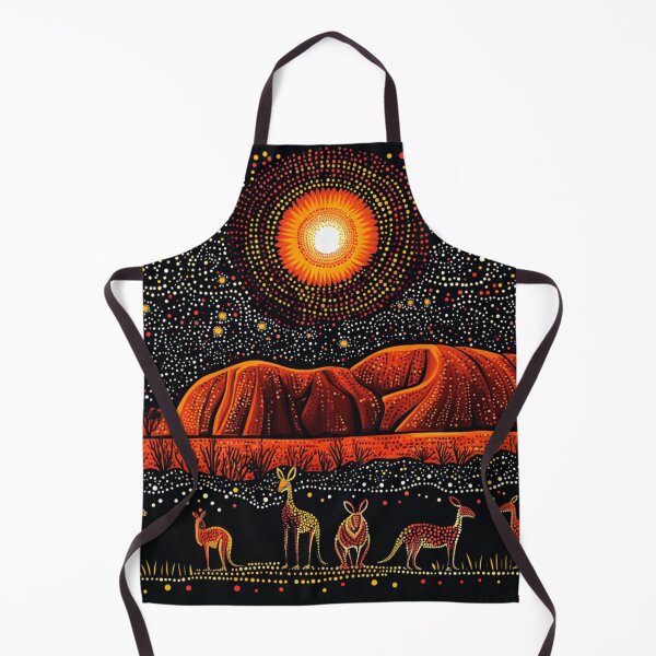 Item preview, Aboriginal Inspired Dot Art - Ayers Rock Uluru At Night designed and sold by GrinGalore.