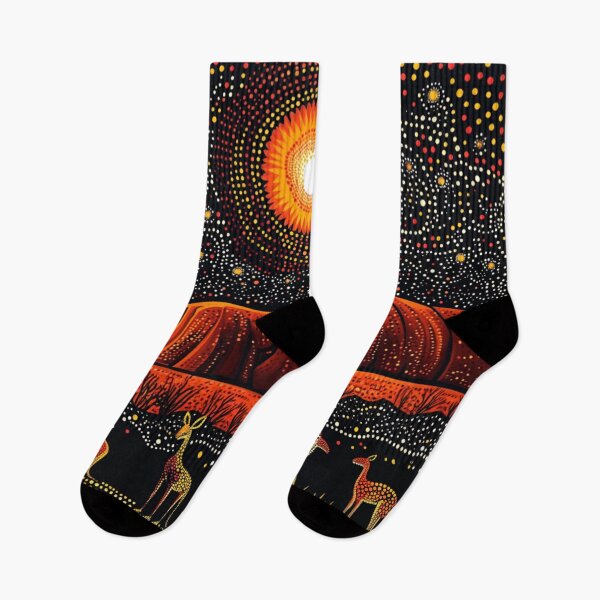 Item preview, Aboriginal Inspired Dot Art - Ayers Rock Uluru At Night designed and sold by GrinGalore.