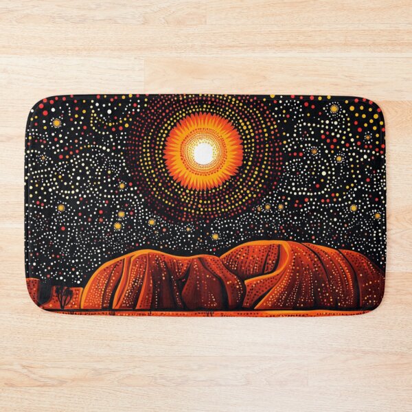 Item preview, Aboriginal Inspired Dot Art - Ayers Rock Uluru At Night designed and sold by GrinGalore.