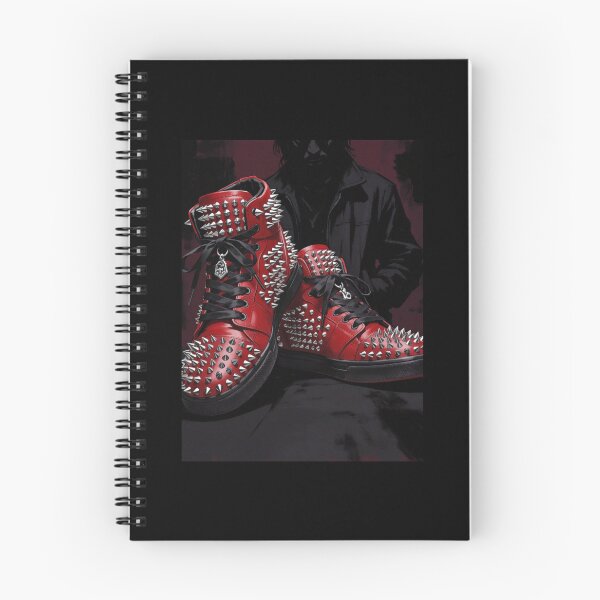 Item preview, Edgy Red Spiked Punk Sneakers Aesthetic Sticker designed and sold by PRIME4YOU.