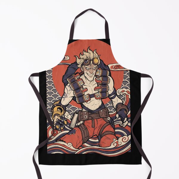 Artikelvorschau, Junkrat Overwatch Ukiyo-e Gaming Grafik-T-Shirt entworfen und verkauft von Senpaiwaves.