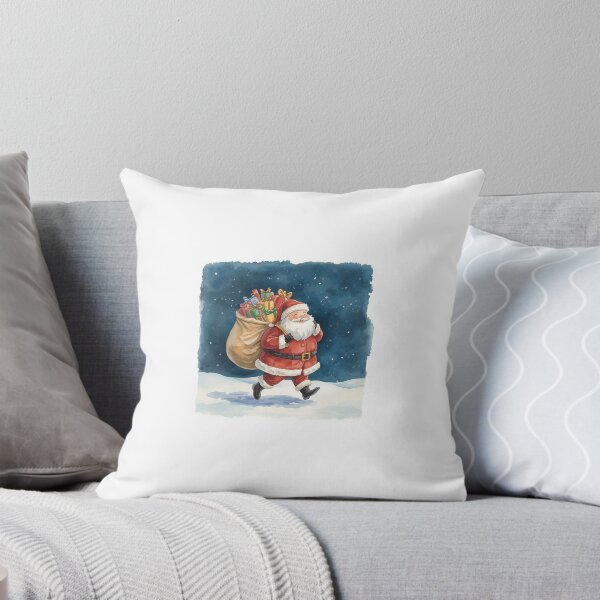 Item preview, Chubby Santa Claus with a Sack of Gifts – Christmas Watercolor Illustration designed and sold by mayatA-rt.