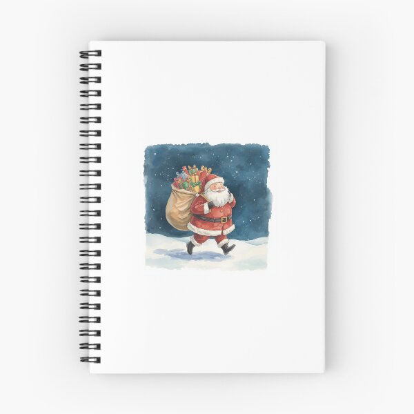 Item preview, Chubby Santa Claus with a Sack of Gifts – Christmas Watercolor Illustration designed and sold by mayatA-rt.