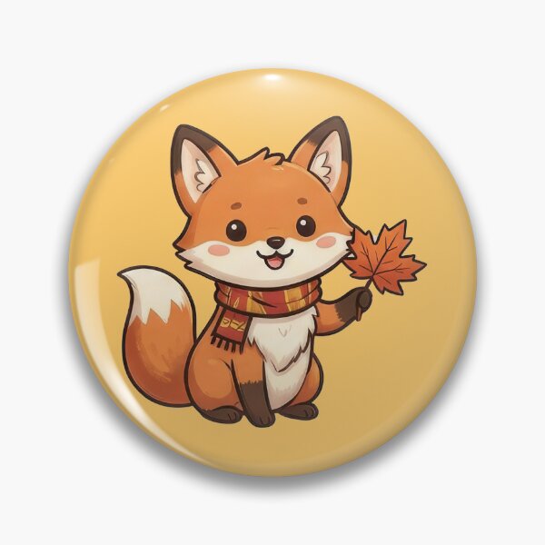 Item preview, Cute Autumn Fox with Scarf and Maple Leaf Sticker designed and sold by DRUMPixels.