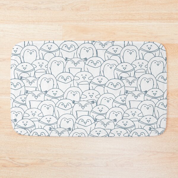 Item preview, Cute penguin huddle in blue outline designed and sold by BigJessieNI.