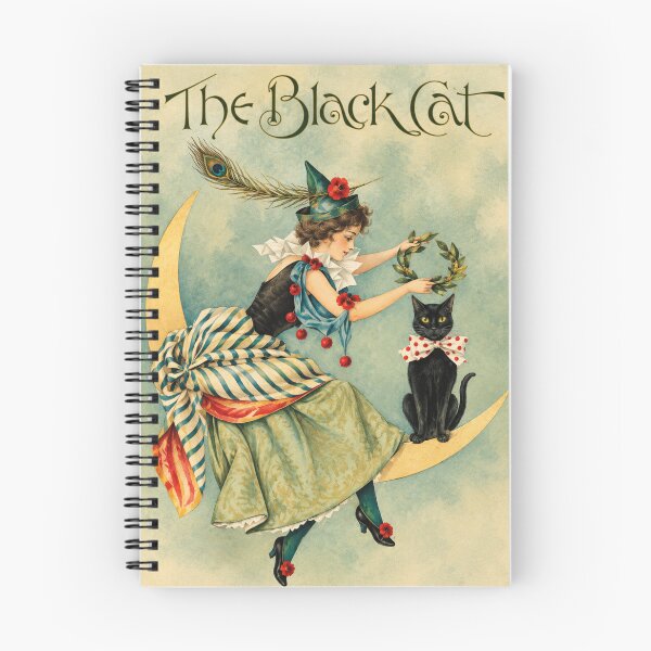 Item preview, Black Cat Wall Art, Vintage The Black Cat Poster, Crescent Moon Cat Print, Nelly Littlehale Murphy designed and sold by RickE.