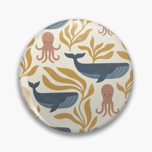 Item preview, Whales and small octopuses in the dream ocean designed and sold by Pattique.