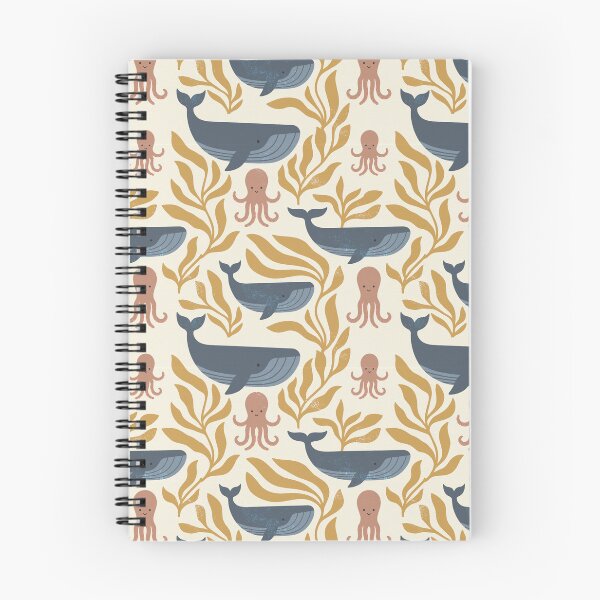 Item preview, Whales and small octopuses in the dream ocean designed and sold by Pattique.