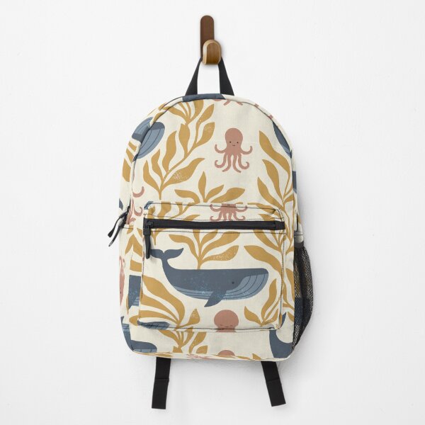 Item preview, Whales and small octopuses in the dream ocean designed and sold by Pattique.