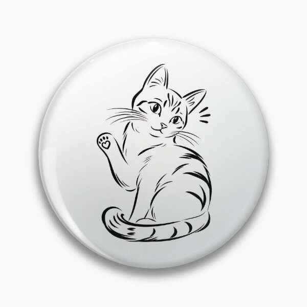 Item preview, Cute Line Art Cat Face with Heart Ear Drawing designed and sold by Dmo3HarkoArt.
