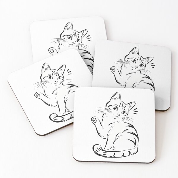Item preview, Cute Line Art Cat Face with Heart Ear Drawing designed and sold by Dmo3HarkoArt.