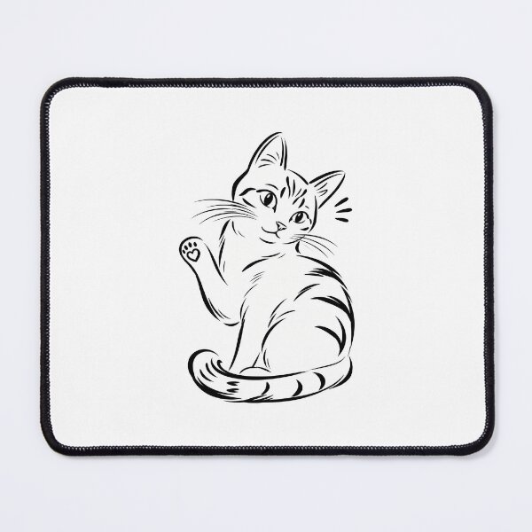 Item preview, Cute Line Art Cat Face with Heart Ear Drawing designed and sold by Dmo3HarkoArt.