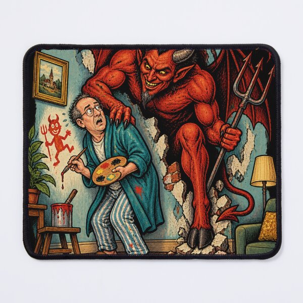 Item preview, "To paint the devil on the wall" idiom (funny vintage comic) designed and sold by SVox.