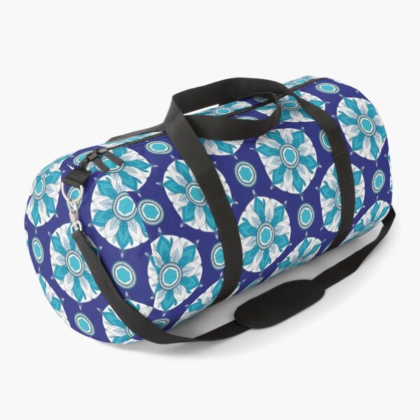 Item preview, Turquoise Thai Lotus Geometric Pattern on Black designed and sold by Mousy17.