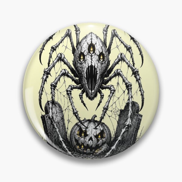 Item preview, Cemetery Spider Creepy Bone Arachnid Jack O Lantern Art designed and sold by SVox.