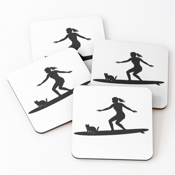 Item preview, Surfer Girl with her Cat designed and sold by Mick G Designs.