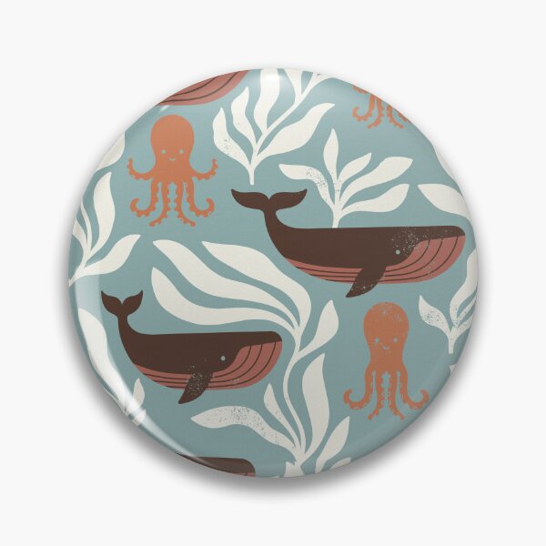 Item preview, Whales and octopuses in the nostalgic mystical ocean designed and sold by Pattique.