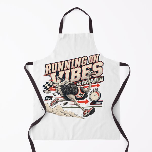 Item preview, Running on Vibes and Poor Planning Funny Ostrich Runner designed and sold by Trendy-Artistry.