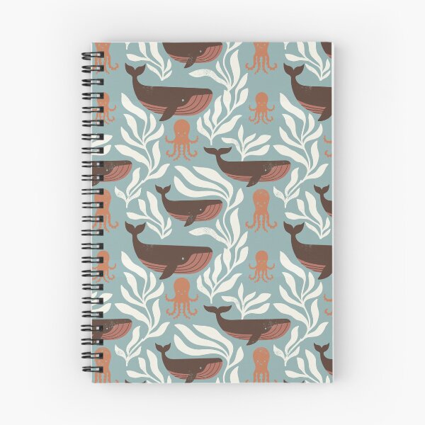 Item preview, Whales and octopuses in the nostalgic mystical ocean designed and sold by Pattique.