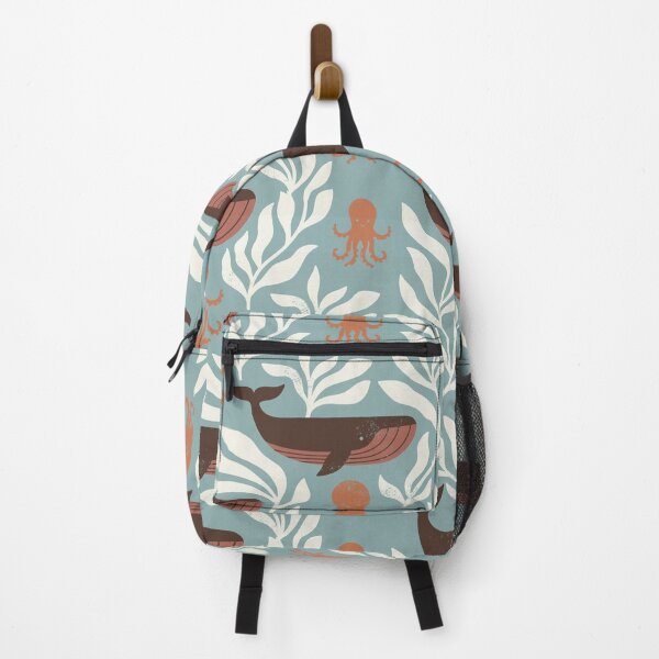 Item preview, Whales and octopuses in the nostalgic mystical ocean designed and sold by Pattique.