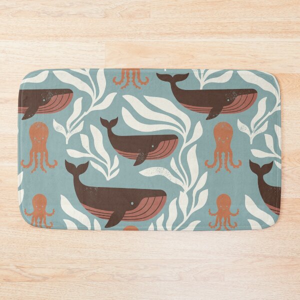 Item preview, Whales and octopuses in the nostalgic mystical ocean designed and sold by Pattique.