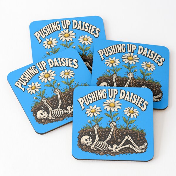 Item preview, Pushing Up Daisies Funny Skeleton Dark Humor Gardening designed and sold by SVox.