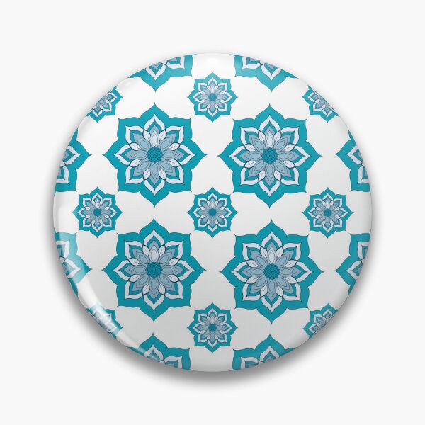 Item preview, Turquoise Thai Lotus Mandala Pattern on Black designed and sold by Mousy17.