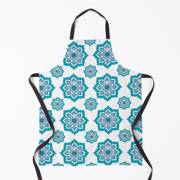 Item preview, Turquoise Thai Lotus Mandala Pattern on Black designed and sold by Mousy17.