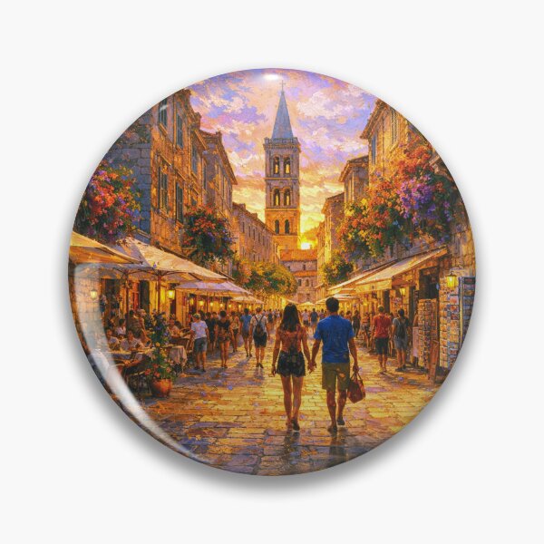 Item preview, Zadar, Croatia – a painting of a summer night in this beautiful European city. designed and sold by GalleryKauffeld.