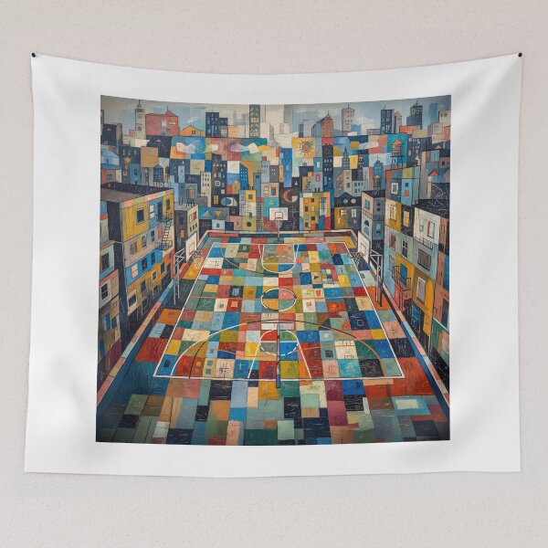 Item preview, Inner City Basketball Court Abstract Art designed and sold by Home Decor Art.