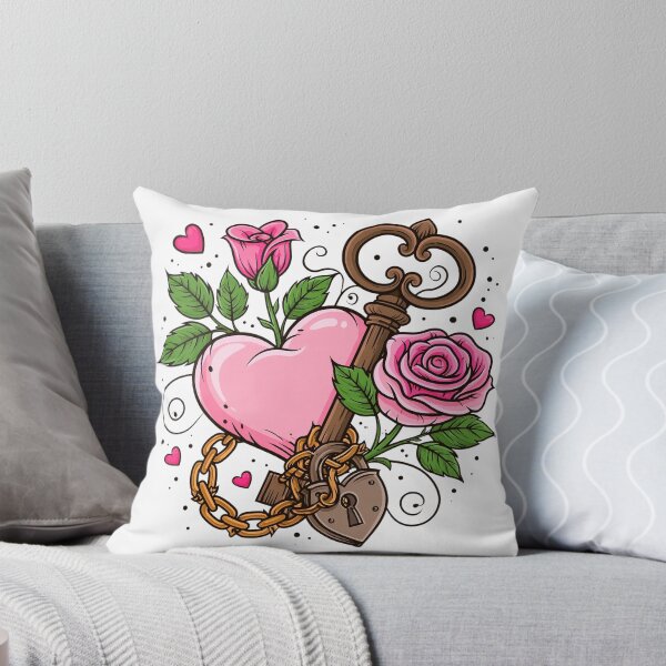 Item preview, heart, key, lock, flowers designed and sold by TanyaLovus.