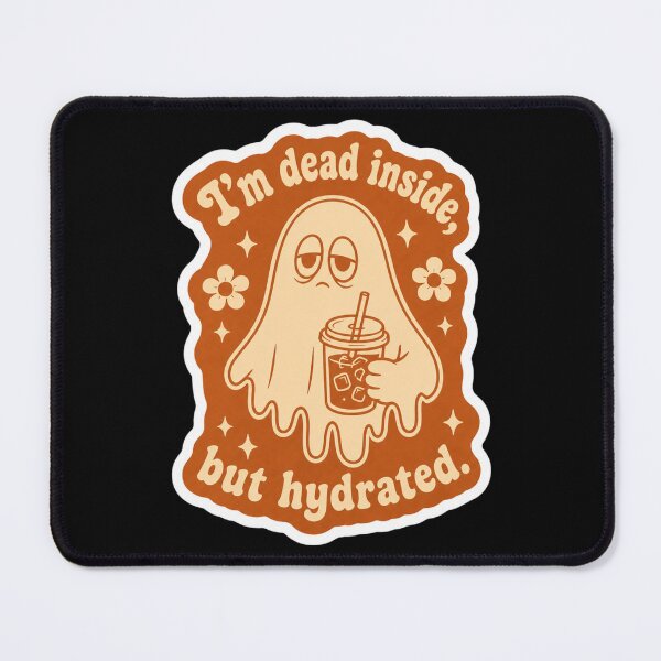 Item preview, Dead Inside But Hydrated | Funny Retro Coffee Ghost designed and sold by Vision Crafted.