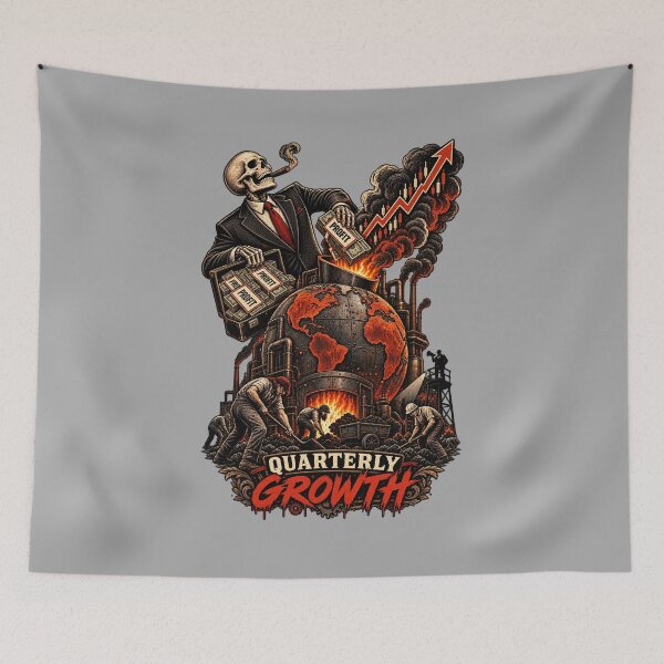 Item preview, Quarterly Growth Anti Capitalism Dark Skull Vintage Art designed and sold by SVox.