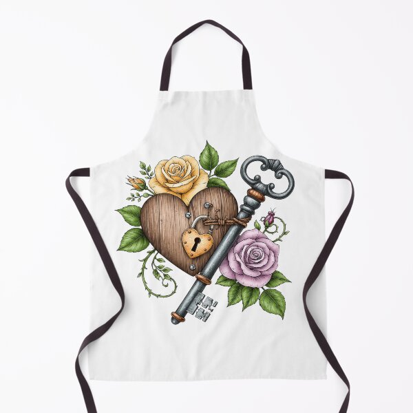 Item preview, heart, key, lock, flowers designed and sold by TanyaLovus.