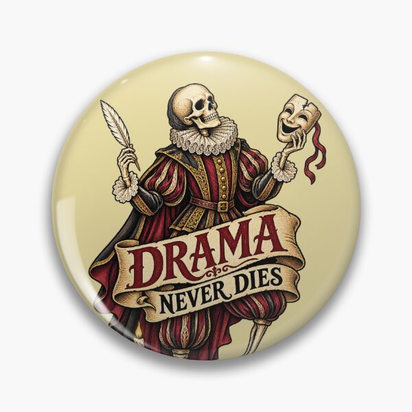 Item preview, Drama Never Dies - Shakespearean Skeleton Actor with Theater Mask designed and sold by SVox.
