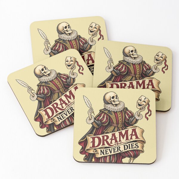 Item preview, Drama Never Dies - Shakespearean Skeleton Actor with Theater Mask designed and sold by SVox.