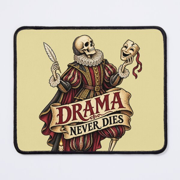 Item preview, Drama Never Dies - Shakespearean Skeleton Actor with Theater Mask designed and sold by SVox.