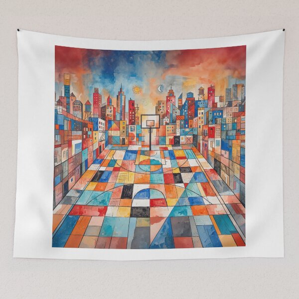 Item preview, Inner City Basketball Court Abstract Art designed and sold by Home Decor Art.