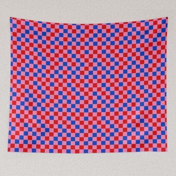 Item preview, Red Blue and Pink Checkered Pattern Design   designed and sold by PatternTitan.